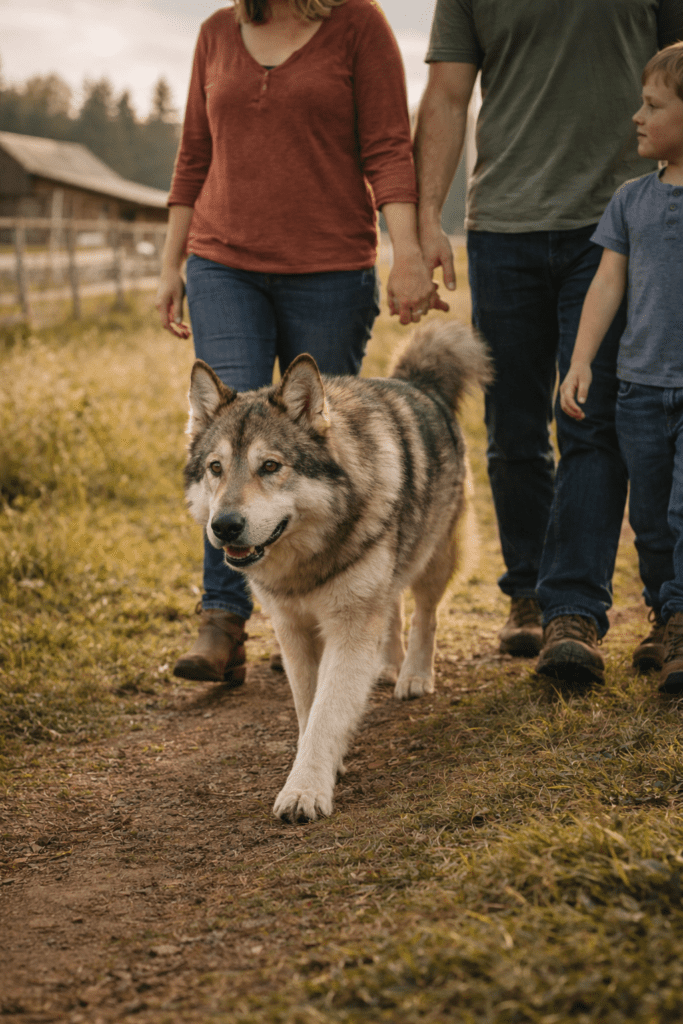 Native American Indian Dog integrated into daily family life